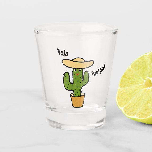 Niedlicher mexikanischer Kakteen Schnapsglas (Vorderseite)