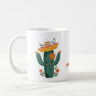 Niedlicher mexikanischer Kaktus Wasserfarben Happy Kaffeetasse