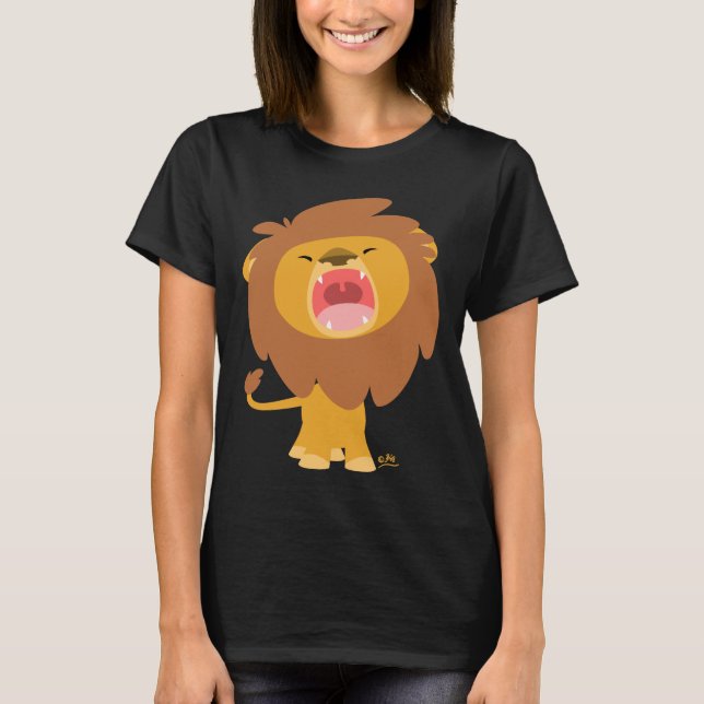 Niedlicher Mighty Roaring Lion Cartoon T - Shirt (Vorderseite)