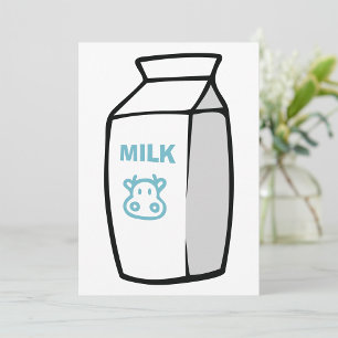 Niedlicher Milchkuh Cartoon Milchkarton Illustrati Einladung
