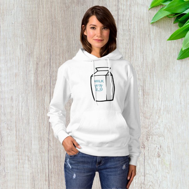 Niedlicher Milchkuh Cartoon Milchkarton Illustrati Hoodie (Von Creator hochgeladen)