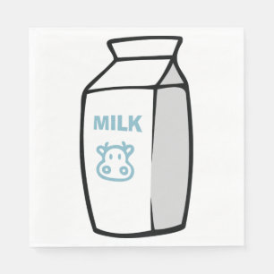 Niedlicher Milchkuh Cartoon Milchkarton Illustrati Serviette