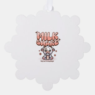 Niedlicher Milkshake Lover Little Calf Frozen Jogh Ornament Karte