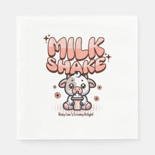 Niedlicher Milkshake Lover Little Calf Frozen Jogh Serviette