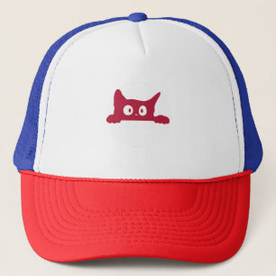 Niedlicher Minimalistischer Cat Face Trucker Hat Truckerkappe
