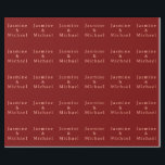 Niedlicher Minimalistischer Deep Red & Peach Name Geschenkpapier<br><div class="desc">Sie können die Schriftart,  Hintergrundbild und Farbe,  Buchstaben und Buchstaben leicht ändern.</div>