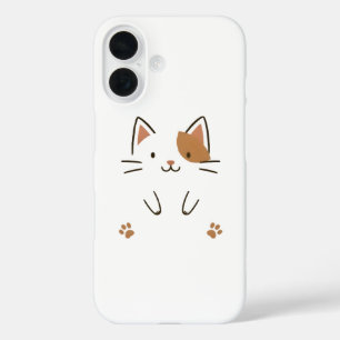 Niedlicher Minimalistischer Fall für Chat Phone iPhone 16 Hülle