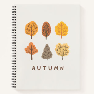 Niedlicher Minimalistischer Herbstbaum Notizbuch