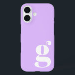 Niedlicher Minimalistischer Monogramm-Brief in Lav iPhone 16 Hülle<br><div class="desc">Niedlicher Minimalistischer Monogram Letter in Lavender Lila iPhone-Fall</div>