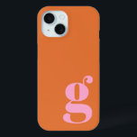 Niedlicher Minimalistischer Monogramm-Letter in Ro Case-Mate iPhone Hülle<br><div class="desc">Niedlicher Minimalistischer Monogram Letter in Pink und Orange iPhone 13 Fall</div>