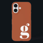 Niedlicher Minimalistischer Monogramm-Letter in Ro iPhone 16 Hülle<br><div class="desc">Niedlicher Minimalistischer Monogram Letter in Rust iPhone 13 Fall</div>