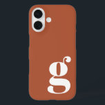 Niedlicher Minimalistischer Monogramm-Letter in Ro iPhone 16 Hülle<br><div class="desc">Niedlicher Minimalistischer Monogram Letter in Rust iPhone 13 Fall</div>