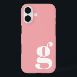 Niedlicher Minimalistischer Monogramm-Letter in Ro iPhone 16 Hülle<br><div class="desc">Niedlicher Minimalistischer Monogram Letter in Rose Pink iPhone Case</div>