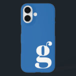 Niedlicher Minimalistischer Monogrammbrief in Fran iPhone 16 Hülle<br><div class="desc">Niedlicher Minimalistischer Monogram Letter im Fall Blue</div>