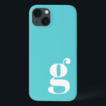 Niedlicher Minimalistischer Monogrammbrief in Türk Case-Mate iPhone Hülle<br><div class="desc">Niedlicher Minimalistischer Monogram Letter in Türkis Blue iPhone 13 Fall</div>