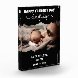 Niedlicher Minimalistischer Niedlicher Vatertag Fotoblock