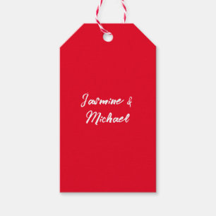 Niedlicher Minimalistischer Roter Kalligraphie Geschenkanhänger