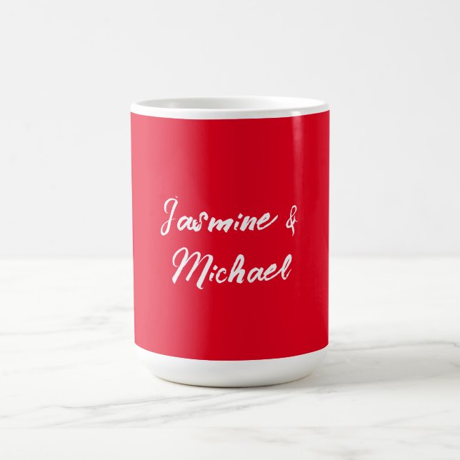Niedlicher Minimalistischer Roter Kalligraphie Kaffeetasse (Mittel)