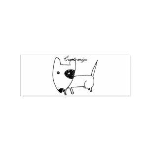 Niedlicher Minimalistischer Schwarzaugen-Hund Thun Gummistempel