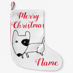 Niedlicher Minimalistischer Schwarzaugen-Hund Thun Kleiner Weihnachtsstrumpf