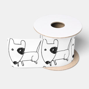Niedlicher Minimalistischer Schwarzaugen-Hund Thun Satinband