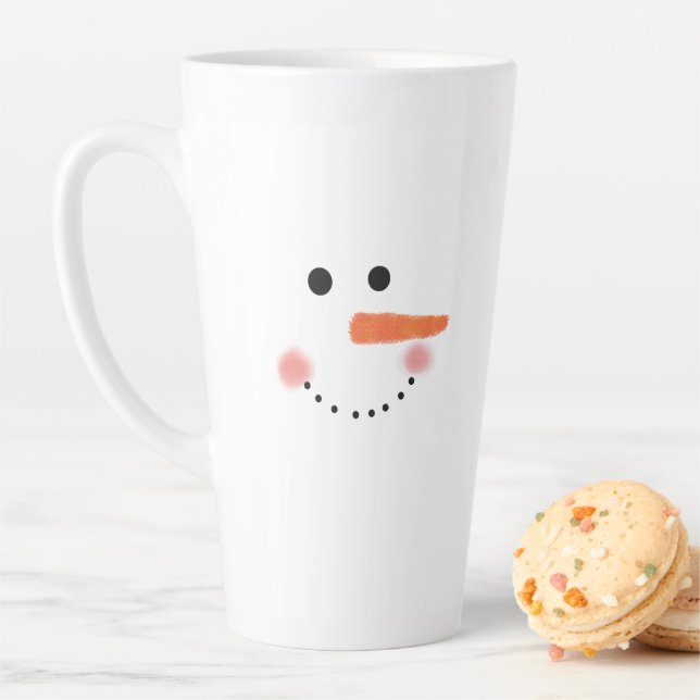 Niedlicher Minimalistischer Weihnachtsschneemann Milchtasse (Beispiel)