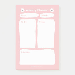 Niedlicher Minimalistischer Wochenplaner Post-it Klebezettel