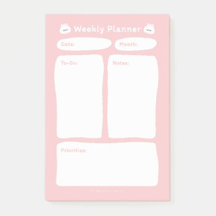 Niedlicher Minimalistischer Wochenplaner Post-it Klebezettel
