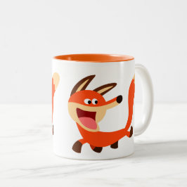 Niedlicher Mischling Cartoon Fox Zweifarbige Tasse