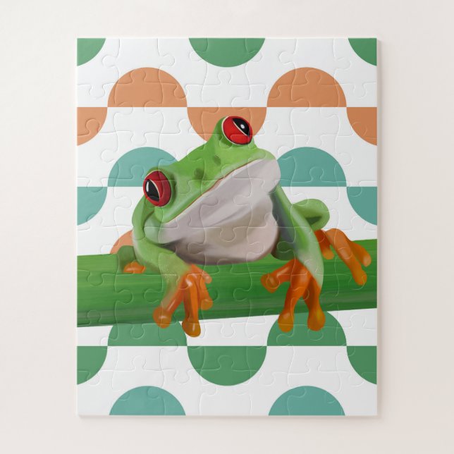 Niedlicher Mit Augen Baumfrosch mit farbenfroher G (Vertikal)