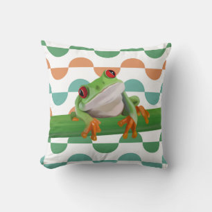 Niedlicher Mit Augen Baumfrosch mit farbenfroher G Kissen