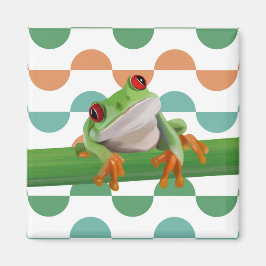 Niedlicher Mit Augen Baumfrosch mit farbenfroher G Magnet