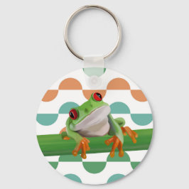 Niedlicher Mit Augen Baumfrosch mit farbenfroher G Schlüsselanhänger