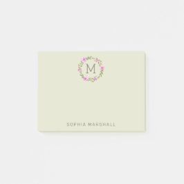 Niedlicher Mit Monogramm Grünkranz Post-it Klebezettel