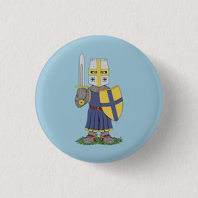 Niedlicher mittelalterlicher Ritter Button (Vorderseite)