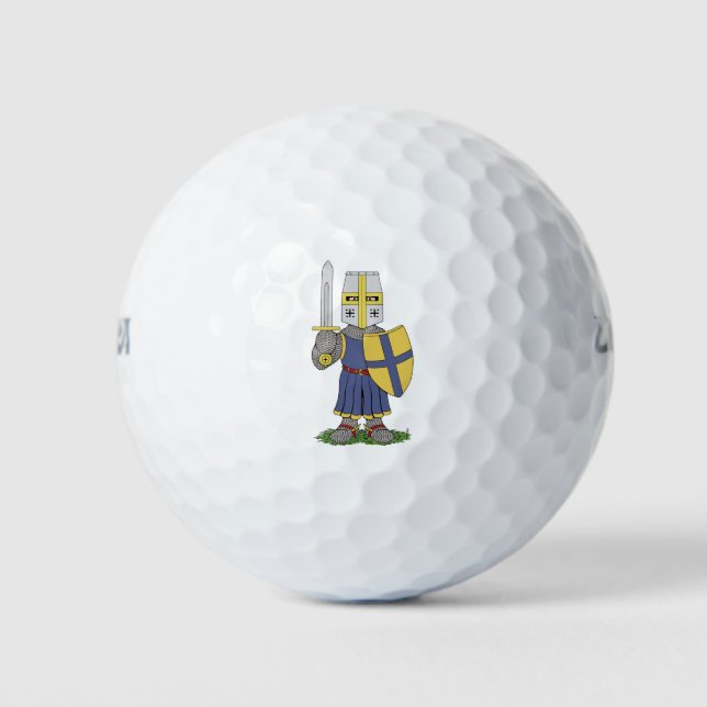 Niedlicher mittelalterlicher Ritter Golfball (Vorderseite)