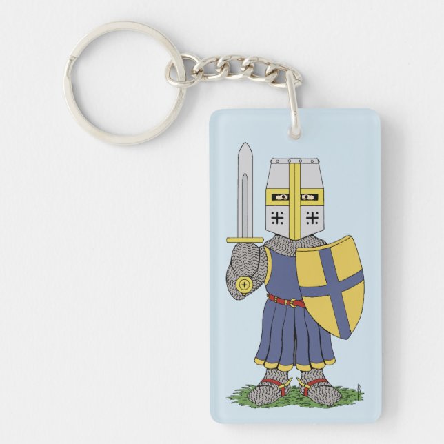 Niedlicher mittelalterlicher Ritter Schlüsselanhänger (Vorderseite)