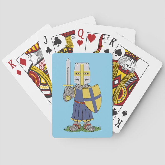 Niedlicher mittelalterlicher Ritter Spielkarten (Rückseite)