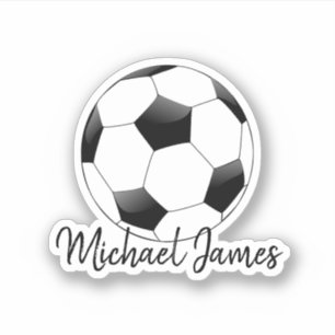 Niedlicher Mittelschwarz-Weiß-Michael-Fußball-Ball Aufkleber