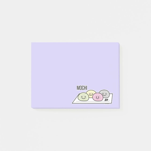 Niedlicher Mochi-Eiskremkuchen Japanischer grüner  Post-it Klebezettel (Vorderseite)