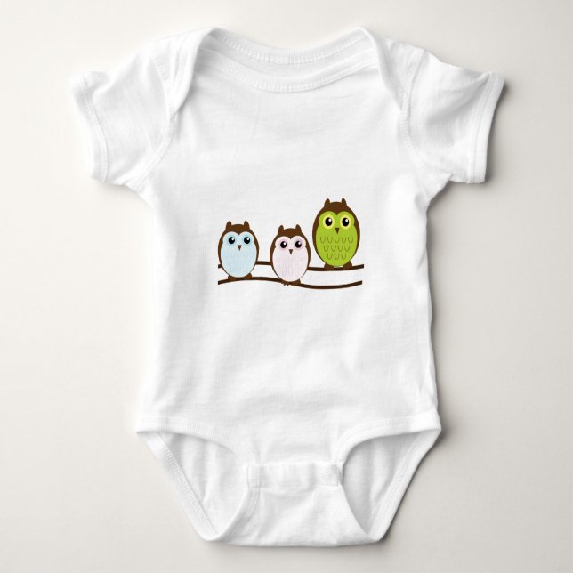 Niedlicher Modchic-noble Schicksals-Eule Baby Strampler (Vorderseite)