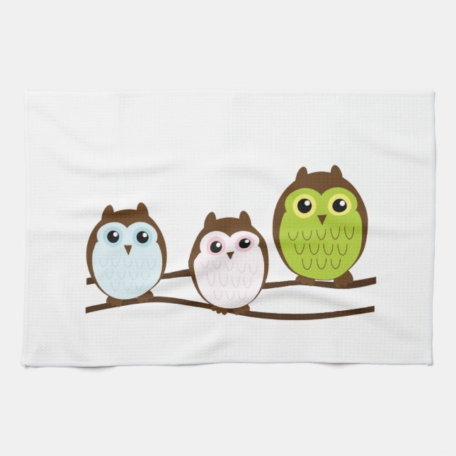 Niedlicher Modchic-noble Schicksals-Eule Küchentuch (Horizontal)
