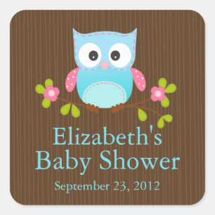 Niedlicher, moderner Baby-Babydusche Square Aufkle Quadratischer Aufkleber