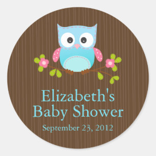 Niedlicher, moderner Baby-Babydusche Square Aufkle Runder Aufkleber