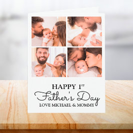 Niedlicher, moderner Fotocollage Happy First Vathe Karte