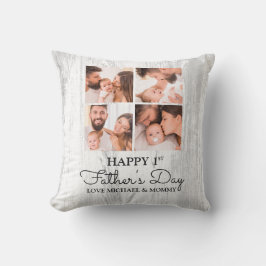 Niedlicher, moderner Fotocollage Happy First Vathe Kissen