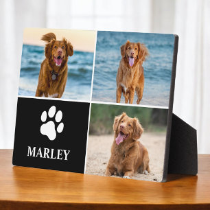 Niedlicher moderner Hund Lover Paw 3 FotoCollage Fotoplatte