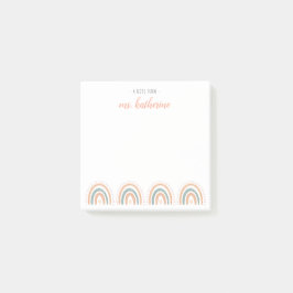 Niedlicher moderner Pastel Boho Rainbow-Lehrer Post-it Klebezettel