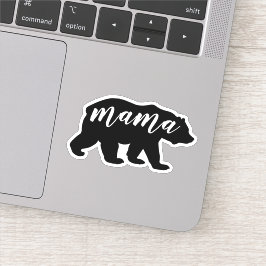 Niedlicher, moderner Schwarz-Weiß-Mama-Bär Aufkleber