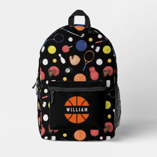 Niedlicher moderner Sportmeister Custom Kids Black Bedruckter Rucksack